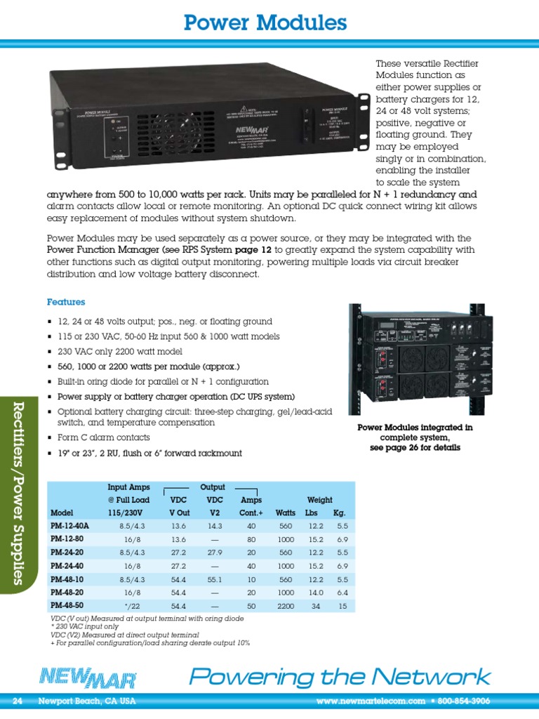 Newmar Power Modules GENERADOR | PDF | Power Supply | Rectifier