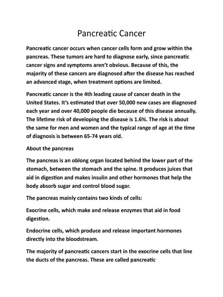 Understanding Pancreatic Cancer Risks | PDF | Pancreas | Pancreatic Cancer