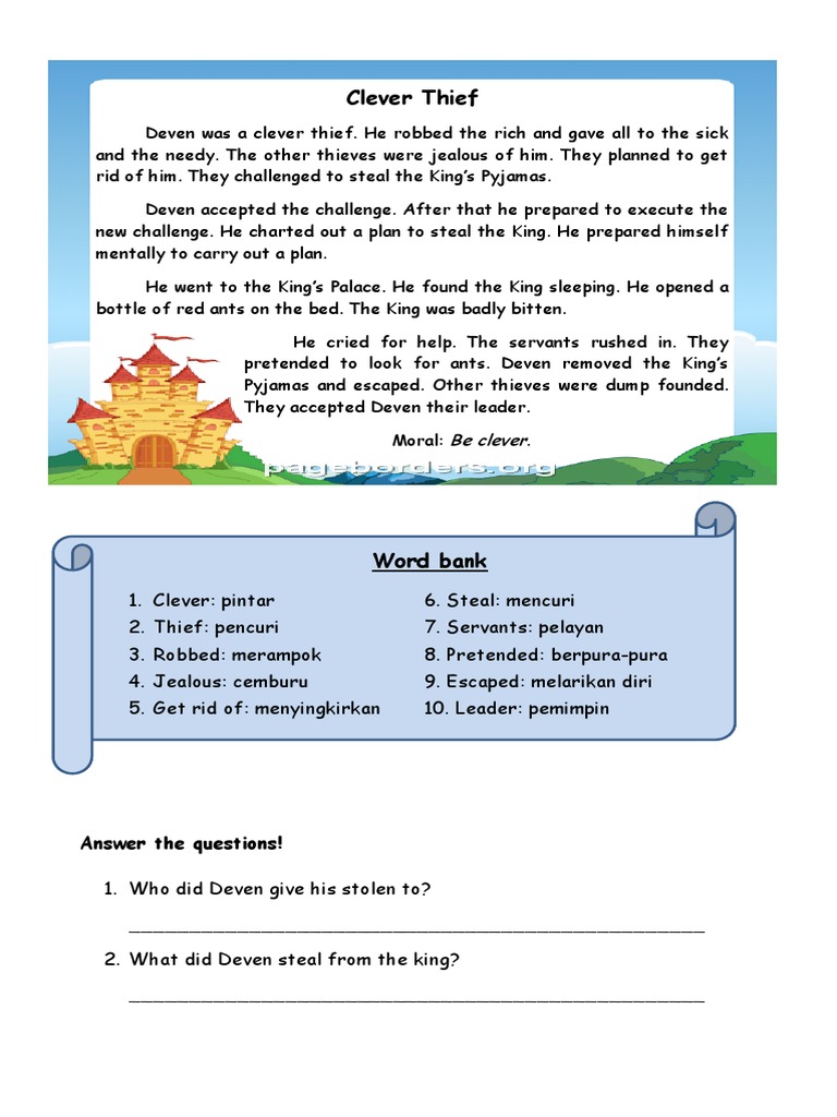 Clever Thief Answer The Questions! PDF Travel Mystery, Thriller