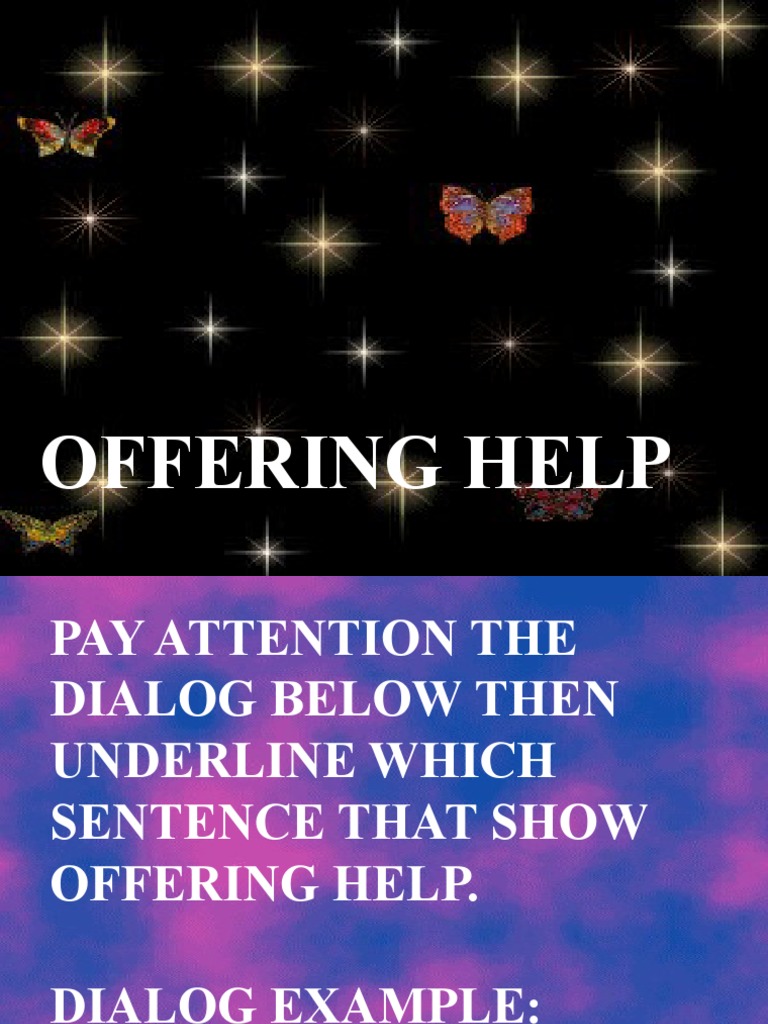 Expressions of Offering Help in Dialogs | PDF | Cooking, Food & Wine ...