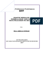 Rencana Pelaksanaan Pembelajaran: Nila Amelia Sundah