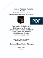 Estudio Sobre La Erosión Hídrica, Se Realizó en USan RAMON