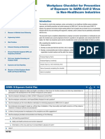 Workplace Checklist For Prevention of Exposure To Sars-Cov-2 Virus in Non-Healthcare Industries