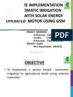 Real Time Implementation of Automatic Irrigation System With Solar Energy Operated Motor Using GSM