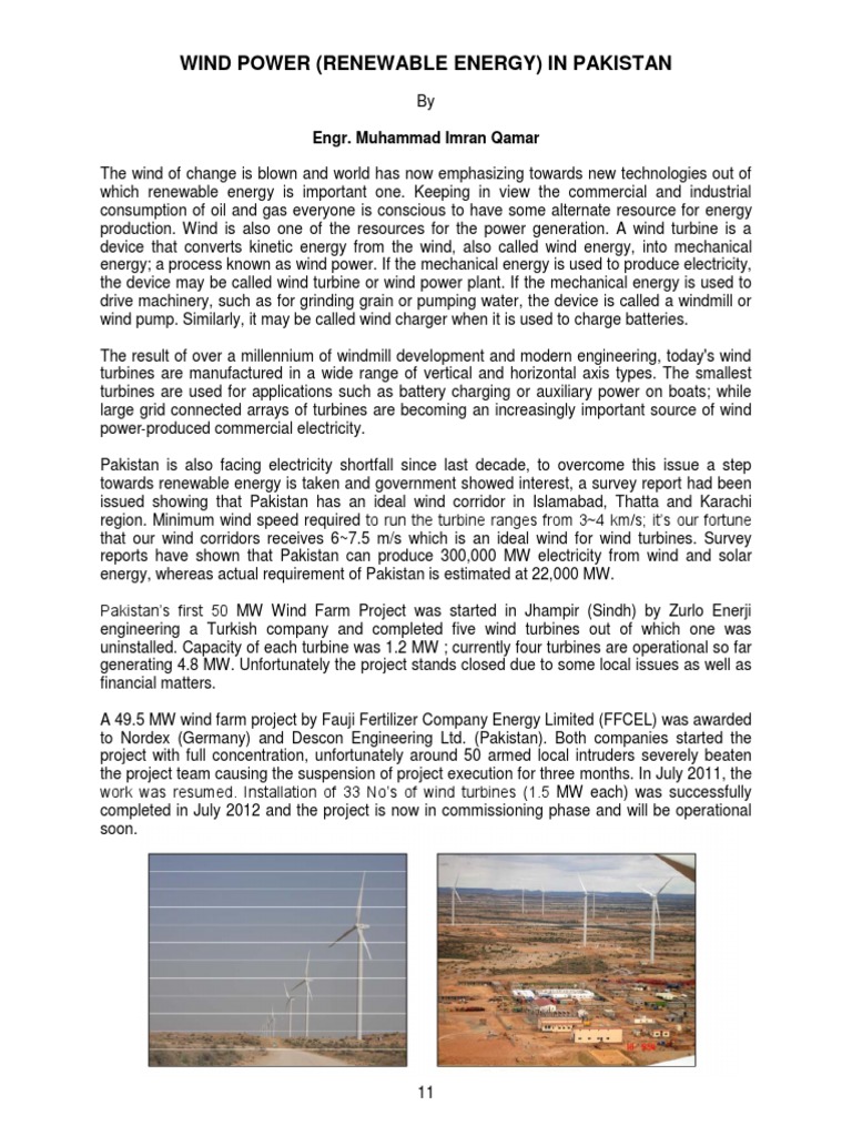 Wind Power in Pkaistan | PDF | Wind Power | Wind Turbine