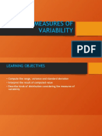 MEASURES OF VARIABILITY: RANGE, VARIANCE, AND STANDARD DEVIATION