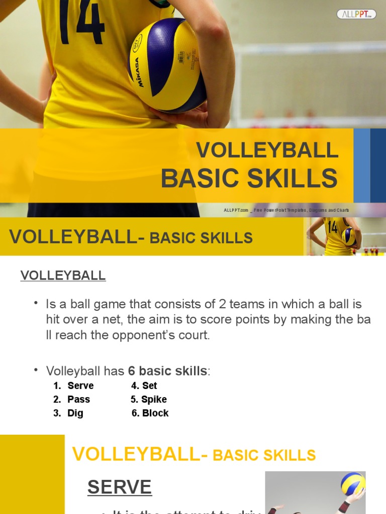 Basic Skills in Volleyball PDF Volleyball Sports