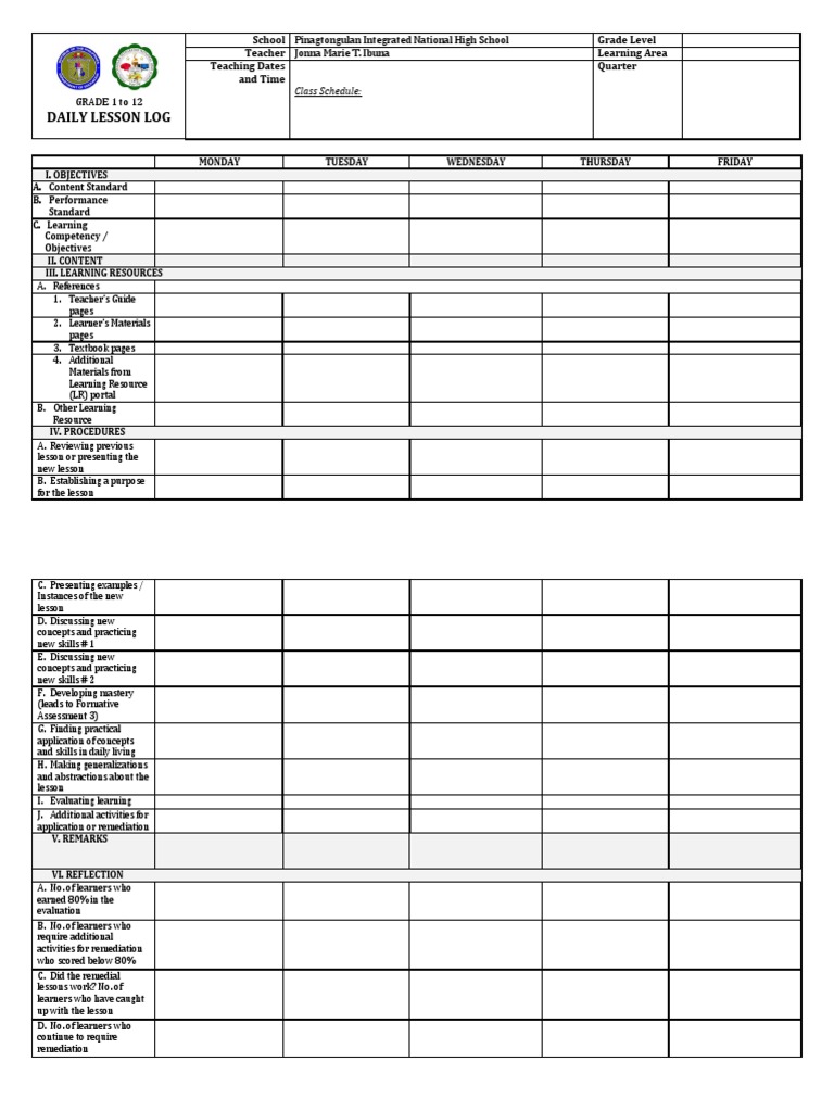 Blank DLL Format PDF