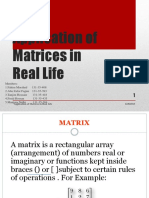 Application of Matrices in Real Life