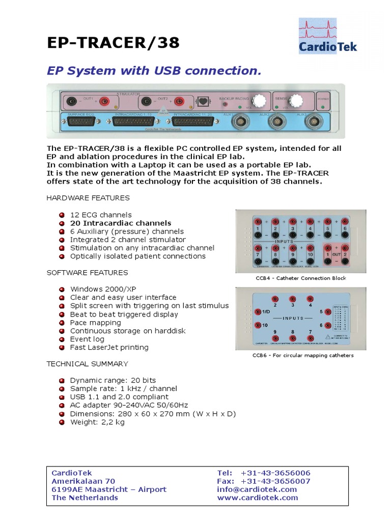 Portable EP Lab: EP-TRACER/38 System | PDF
