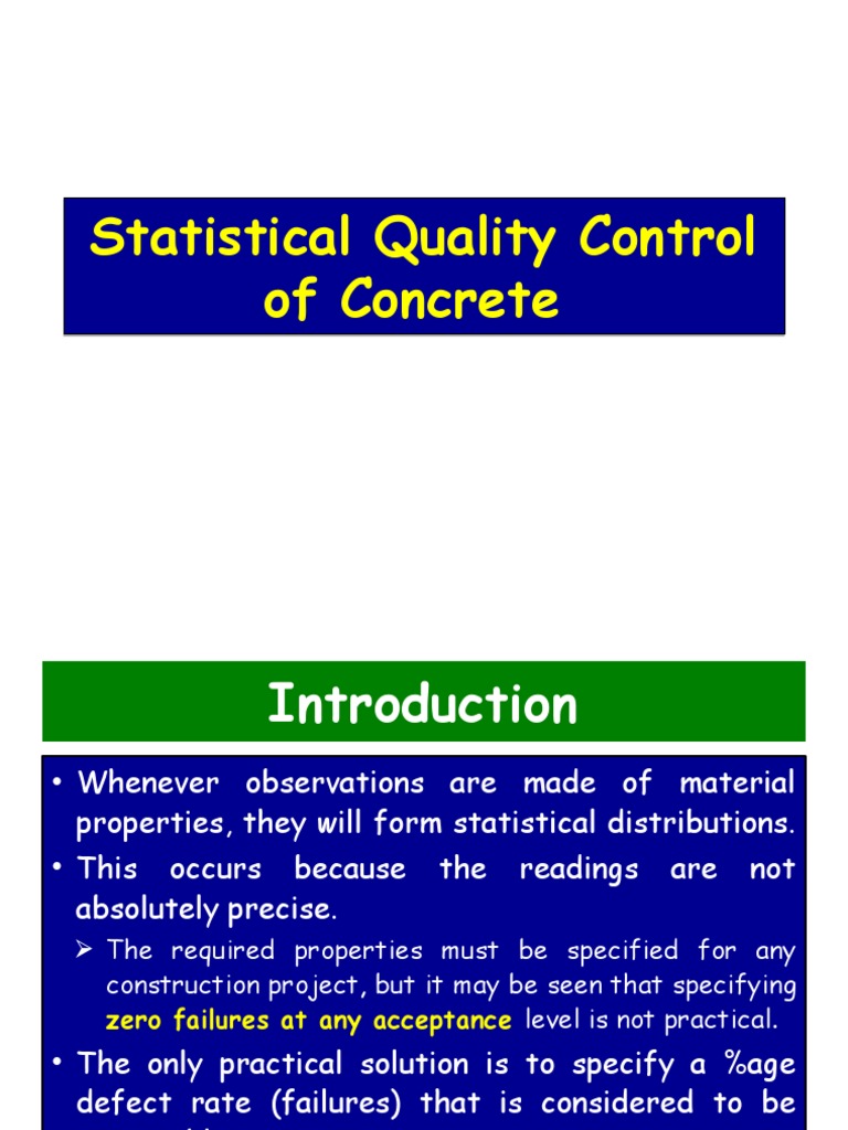Statistical Quality Control in Concrete | PDF | Quality Assurance ...