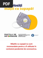 Măștile cu supapă nu sunt recomandate pentru a fi utilizate în contextul pandemiei de coronavirus