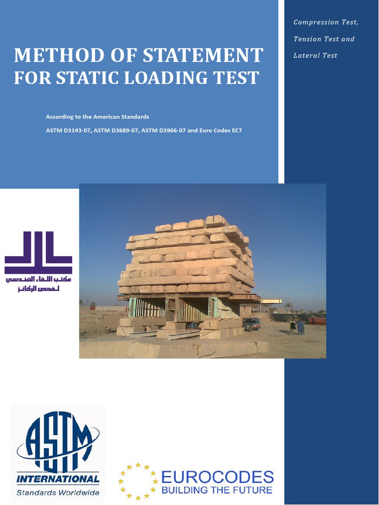 Static Load Testing Method Statement | PDF | Computer Programming ...