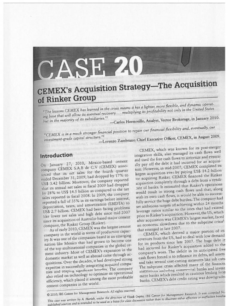 Case Study of Cemex | PDF