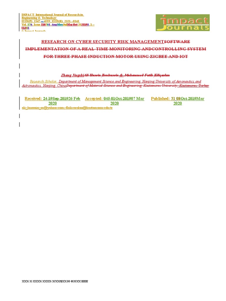 Engg - Research On Cyber Security Risk Management | PDF | Risk ...