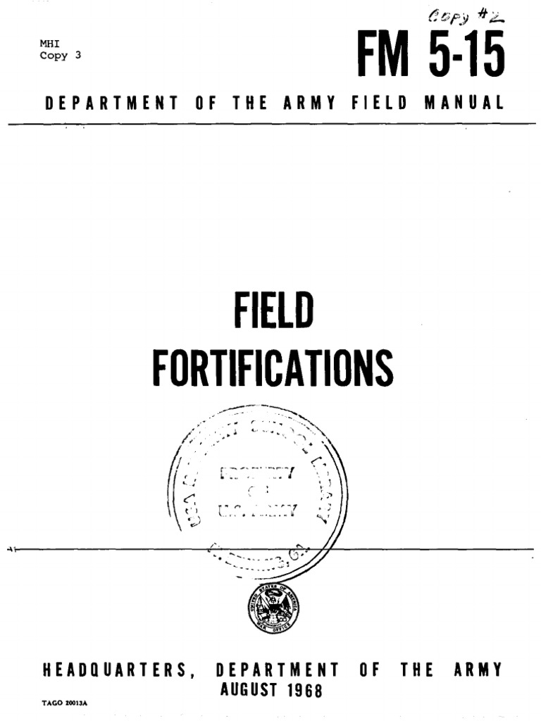 FM 5-15 Field Fortifications | PDF | Fortification | Trench Warfare
