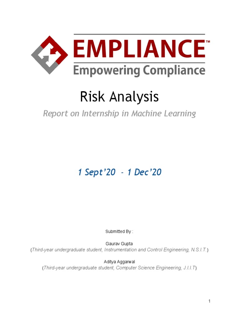Risk Analysis Report | PDF | Machine Learning | Regulatory Compliance
