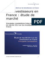 Principales Constatations D'etude de Marche 2013 Sur Les Investisseurs en France
