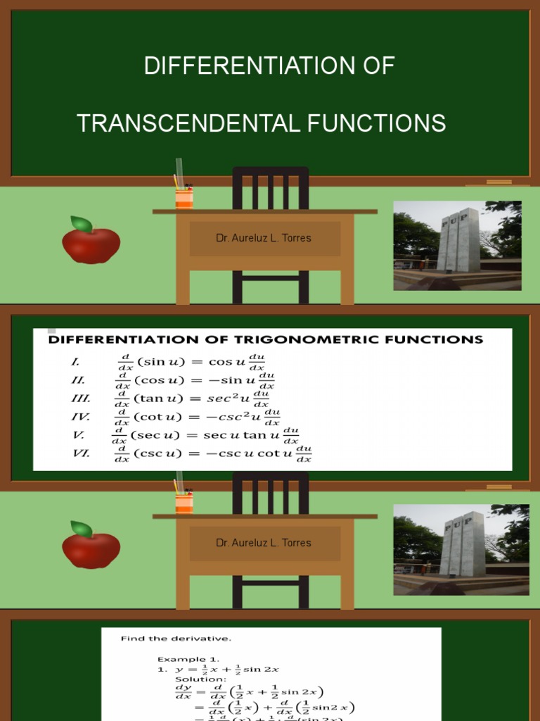 Differentiation of Transcendental Functions | PDF | Science & Mathematics