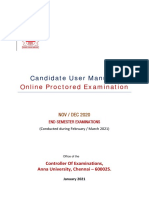 Candidate User Manual:: Online Proctored Examination