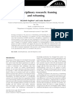 Interdisciplinary research- framing and reframing