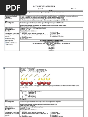 SAMPLE COT MATH 1 W8 Q1