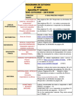 Cronograma de Estudo 8º Ano