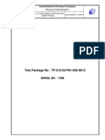 Test Package No: TP-212-02-P01-003-0013: Kuwait National Petroleum Company