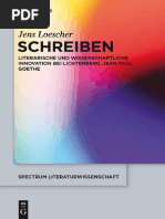 (Spectrum Literaturwissenschaft - Spectrum Literature) Jens Loescher - Schreiben - Literarische Und Wissenschaftliche Innovation Bei Lichtenberg, Jean Paul, Goethe-Walter de Gruyter (2014)