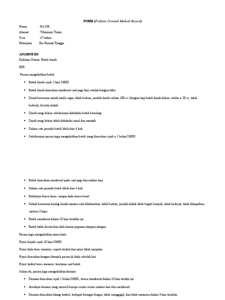 POMR (Problem Oriented Medical Record) | PDF