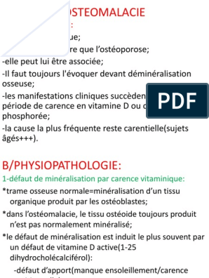 7 - Rhumatologie - Ostéomalacie | PDF | Spécialités médicales ...