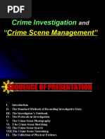 Crime Investigation " Crime Scene Management"