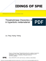 Proceedings of Spie: Threshold-Less Cherenkov Radiation in Hyperbolic Metamaterial