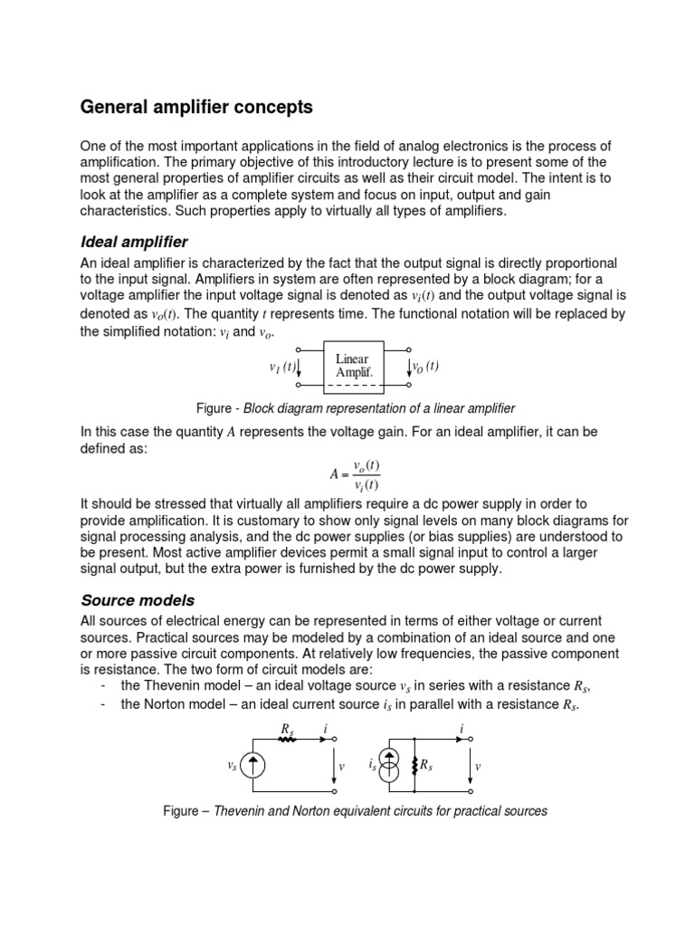 General Amp Concepts | PDF | Amplifier | Low Pass Filter