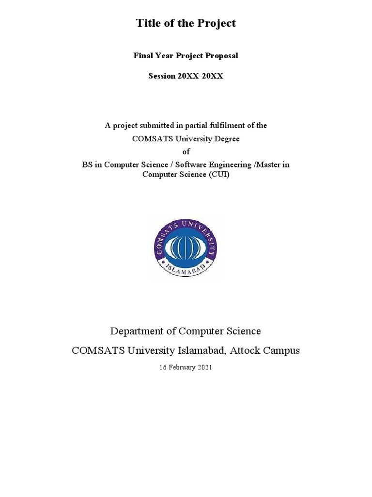 Title of The Project: Department of Computer Science COMSATS University ...