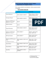 FYP Schedule Calender Spring 2021