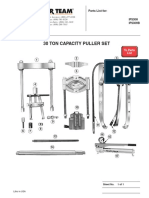 30 Ton Capacity Puller Set: Parts List For