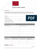 Worksheet For Monitoring Project Progress: Instructions