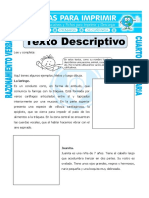 Ficha Texto Descriptivo para Cuarto de Primaria