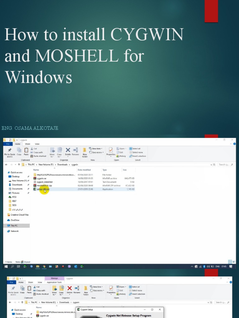 How To Install CYGWIN and MOSHELL For Windows: Eng. Osama Alkotaje ...