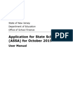 Application For State School Aid (ASSA) For October 2019: User Manual