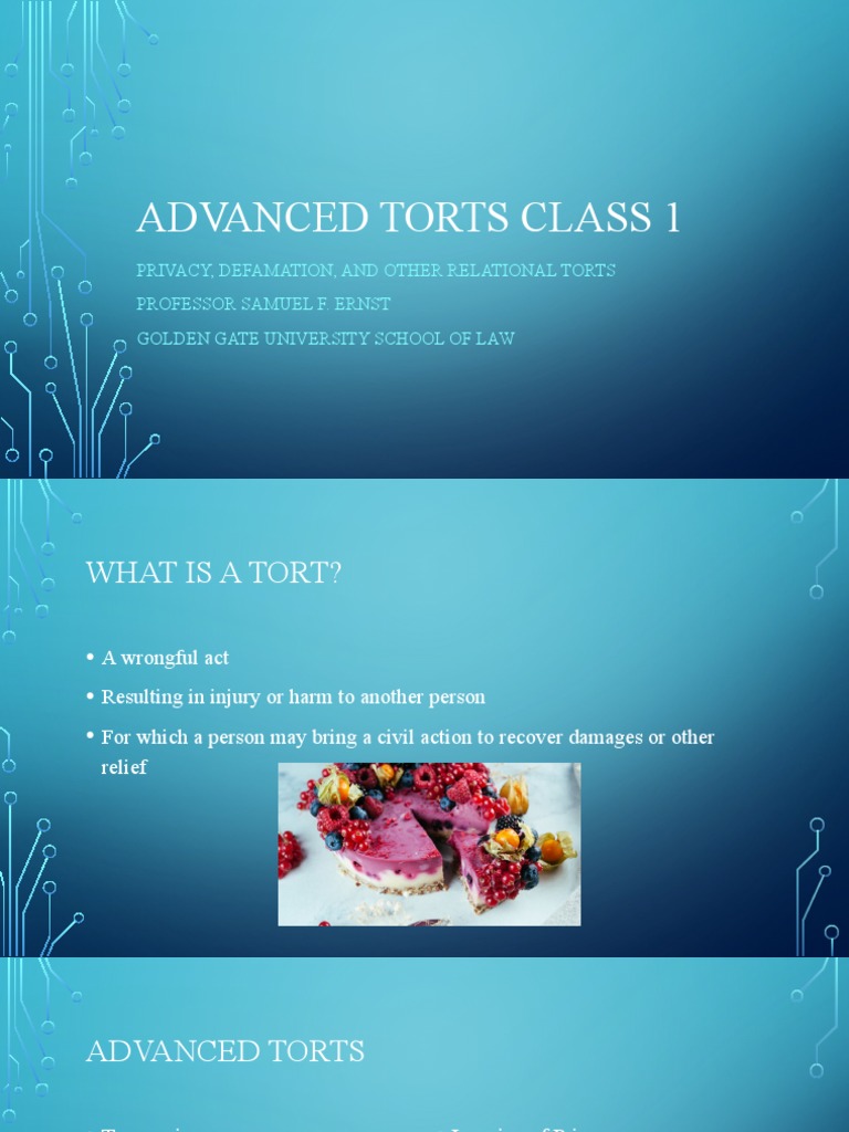 Advanced Torts: Privacy & Defamation | PDF | Conversion (Law) | Trespass