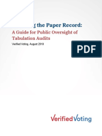 Checking The Paper Record: A Guide For Public Oversight of Tabulation Audits