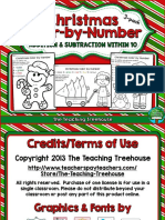 Free Christmas Color by Number Addition Subtraction Within 10