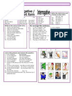 Re-Arrange The Sentence.: Write The Verb To Be and Change To Short Form