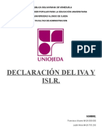 Declaración de IVA y ISLR.