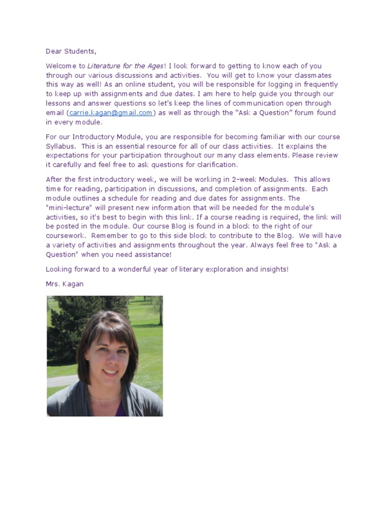 Online Learning Letter To Students | PDF