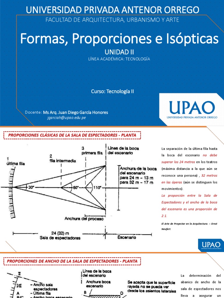 Proporciones e Isópticas en Auditorios | PDF | Artes (general) | Teatro