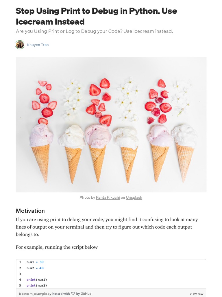 Debugging in Python with Icecream | PDF | Debugging | Information ...