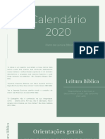 Calendário de Leitura Biblica 2020